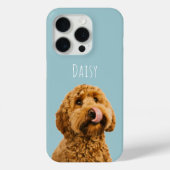 Personalized Dog Photo | Pastel Blue Pet Case-Mate iPhone Case (Achterkant)