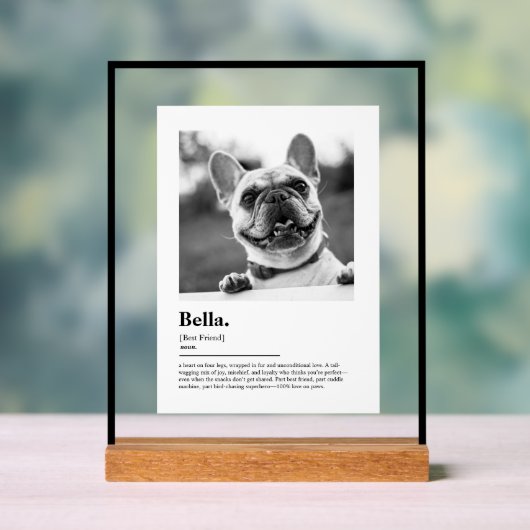 Personalized Dog Photo Print Dictionary Definition Acryl Bord (Neutraal)