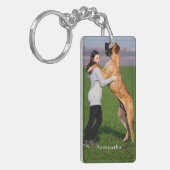 Personalized Dog Photo  Sleutelhanger (Voorkant Links)
