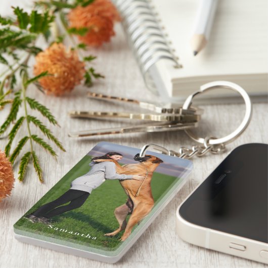 Personalized Dog Photo  Sleutelhanger (Voorkant Rechts)