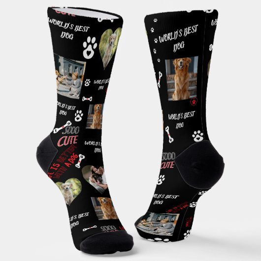 Personalized Dog Photo Socks - Custom Name  Sokken (Gebogen)