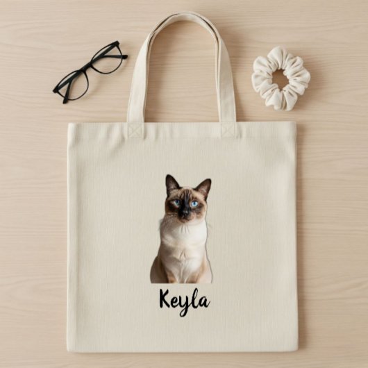 Personalized dog photo tote bag, personalized cat bag