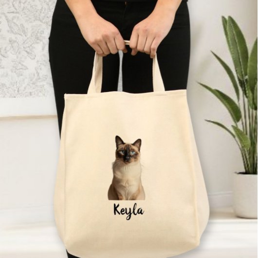 Personalized dog photo tote bag, personalized  cat bag