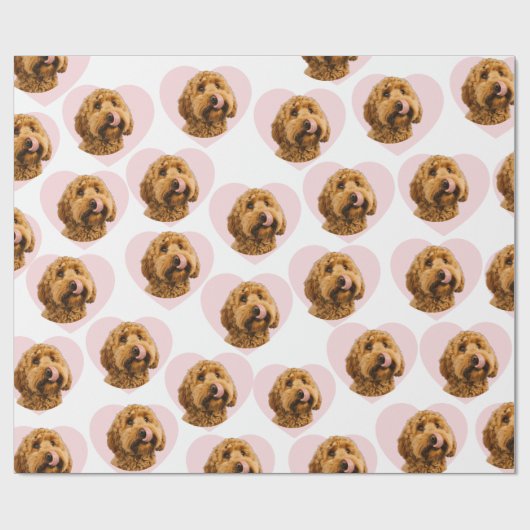 Personalized Dog Photo Valentine  Cadeaupapier (Vlak)