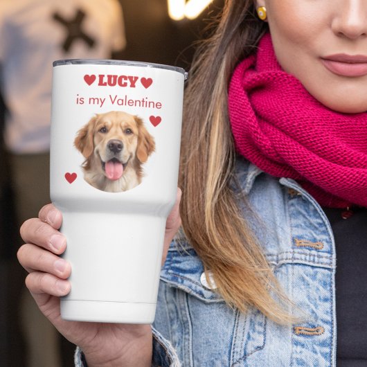 Personalized Dog Photo Valentine’s Day Travel Mug Reisbeker