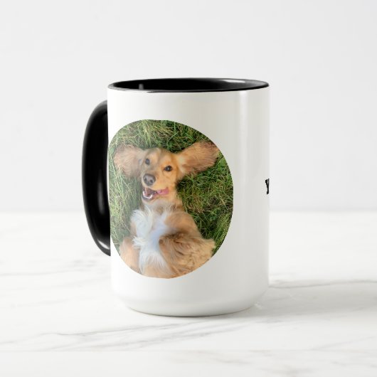 Personalized Dog Photo with Text | Custom Gift Mok (Voorkant links)
