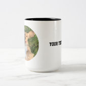 Personalized Dog Photo with Text | Custom Gift Tweekleurige Koffiemok (Center)