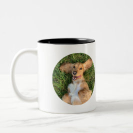 Personalized Dog Photo with Text | Custom Gift Tweekleurige Koffiemok