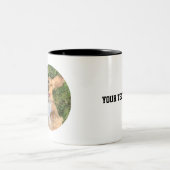 Personalized Dog Photo with Text | Custom Gift Tweekleurige Koffiemok (Center)