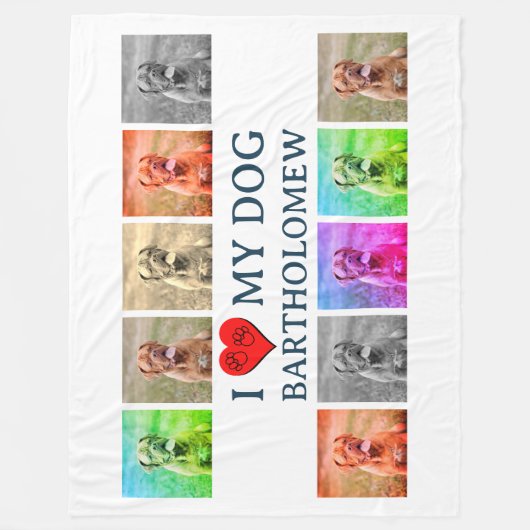 Personalized Dog Pop Art Pet Lover Gift Fleece Deken (Voorkant)