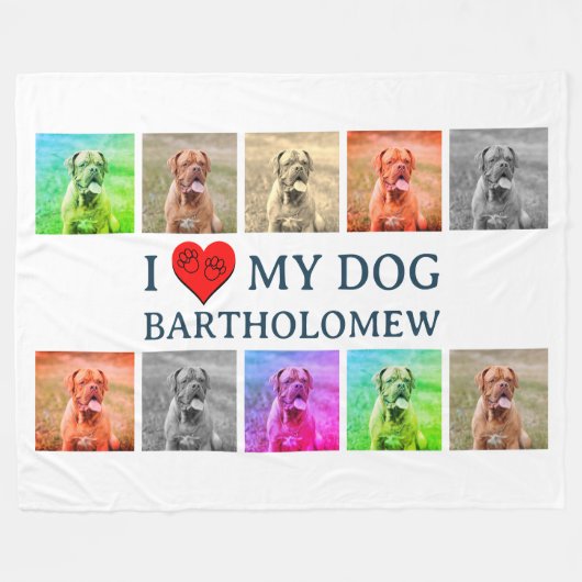 Personalized Dog Pop Art Pet Lover Gift Fleece Deken (Voorkant (Horizontaal))