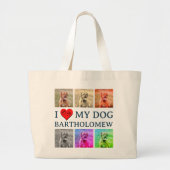 Personalized Dog Pop Art Pet Lover Gift Grote Tote Bag (Voorkant)