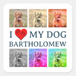 Personalized Dog Pop Art Pet Lover Gift Vierkante Sticker