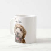 Personalized Dog Portrait Coffee with Custom Name Koffiemok (Voorkant links)