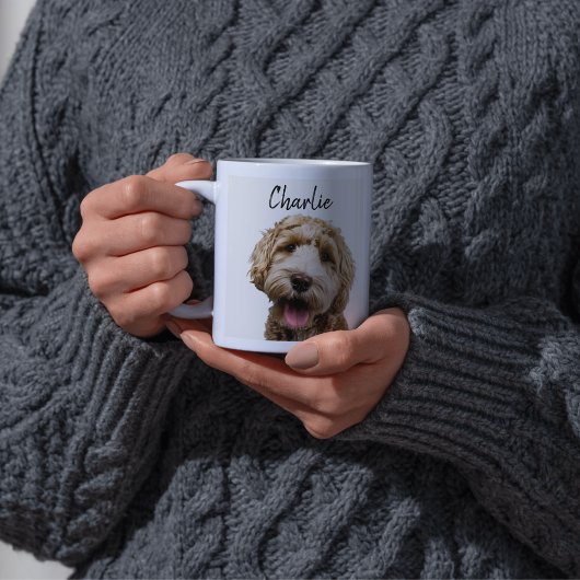 Personalized Dog Portrait Coffee with Custom Name Koffiemok