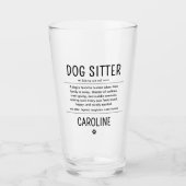 Personalized Dog Sitter Pet Sitter Funny Gifts Glas (Voorkant)
