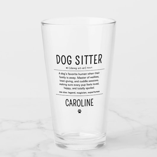 Personalized Dog Sitter Pet Sitter Funny Gifts Glas (Voorkant)