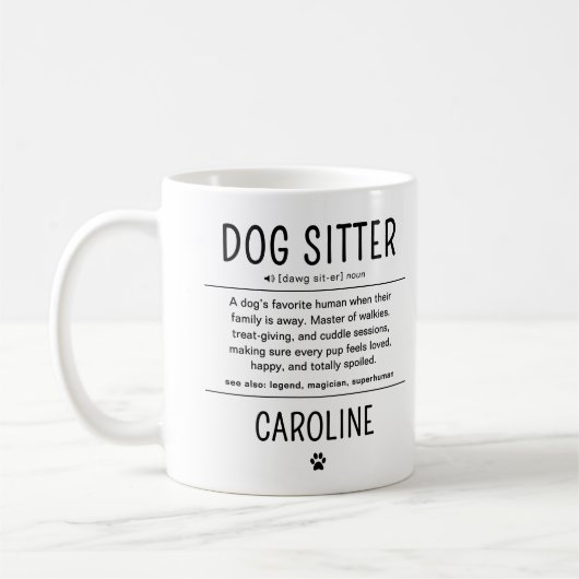 Personalized Dog Sitter Pet Sitter Funny Gifts Koffiemok (Links)