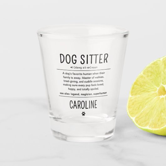 Personalized Dog Sitter Pet Sitter Funny Gifts Shot Glas (Voorkant)