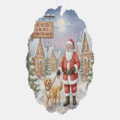 Personalized Dog Walker at Christmas Business Card Ornament Kaart (Rechts)