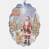Personalized Dog Walker at Christmas Business Card Ornament Kaart (Links)