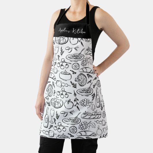 Personalized Dolce Vita Food Pattern Black White Schort (Insitu)