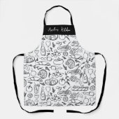 Personalized Dolce Vita Food Pattern Black White Schort (Voorkant)