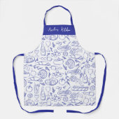 Personalized Dolce Vita Food Pattern Blue Schort (Voorkant)