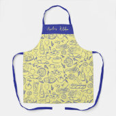 Personalized Dolce Vita Food Pattern Blue Yellow Schort (Voorkant)