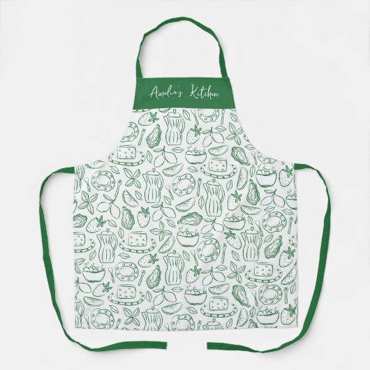 Personalized Dolce Vita Food Pattern Green Schort (Voorkant)