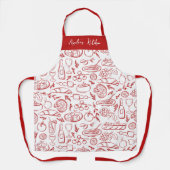 Personalized Dolce Vita Food Pattern Red Schort (Voorkant)