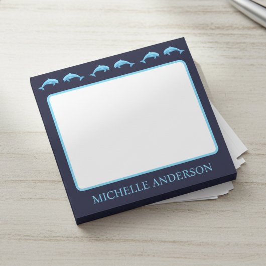 Personalized Dolphins Post-it Notes with Name