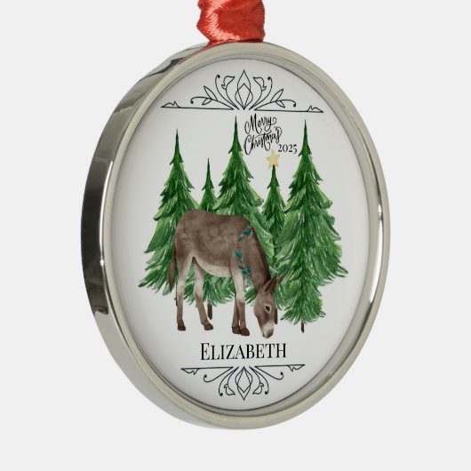 Personalized Donkey Christmas Ornament Keepsake (Rechts)