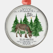 Personalized Donkey Christmas Ornament Keepsake (Voorkant)