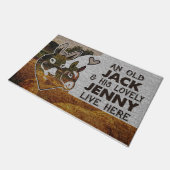 Personalized Donkey Couple Old Jack Lovely Jenny  Deurmat (Schuin)