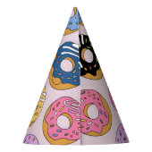 Personalized Donut-Themed Birthday Cone Feesthoedjes (Achterkant)