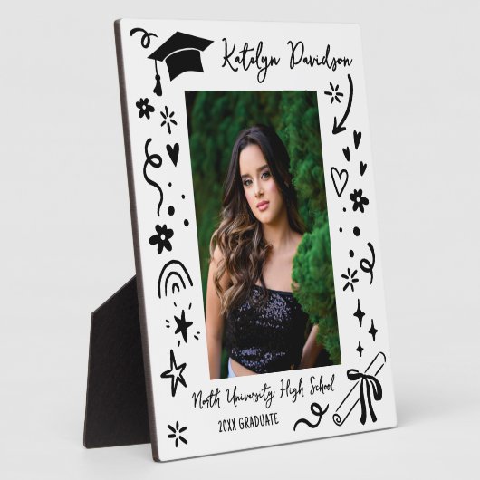 Personalized Doodle Graduation Photo Keepsake Fotoplaat (Zijkant)