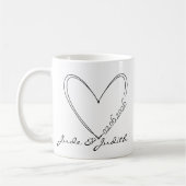 Personalized doodle heart wedding  koffiemok (Links)