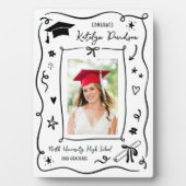 Personalized Doodle Photo Congrats Grad Fotoplaat (voorkant)