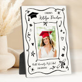 Personalized Doodle Photo Graduation Fotoplaat