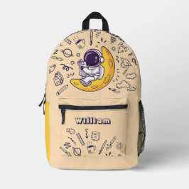 Personalized Doodle Space Planets Back to School Bedrukte Rugzak