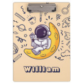 Personalized Doodle Space Planets Back to School Klembord (Voorkant)