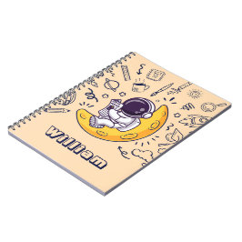 Personalized Doodle Space Planets Back to School Notitieboek