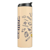 Personalized Doodle Space Planets Back to School Thermosbeker (Gedraaid links)