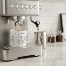 Personalized Doodle Wild Plants Espresso Mug