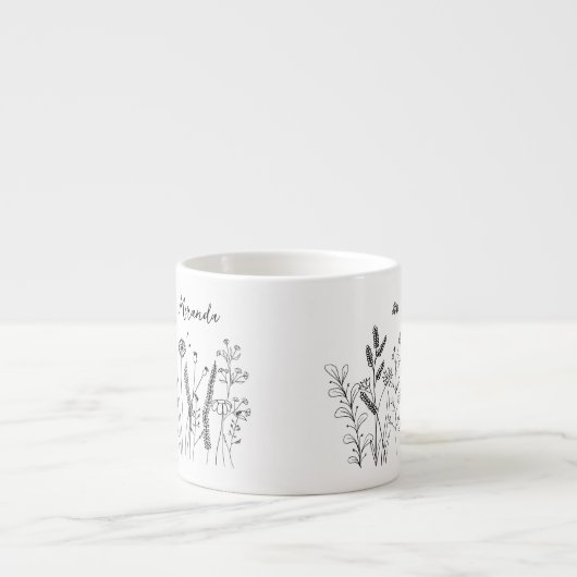 Personalized Doodle Wild Plants Espresso Mug Espresso Kop (Voorkant)