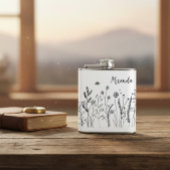 Personalized Doodle Wild Plants Vinyl Wrapped Flas Heupfles