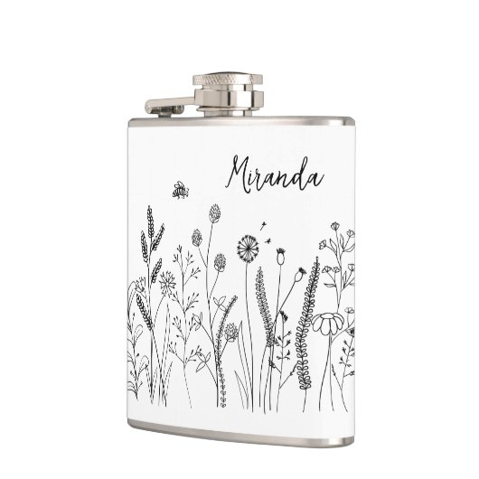 Personalized Doodle Wild Plants Vinyl Wrapped Flas Heupfles (Links)