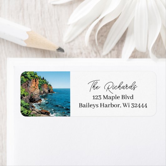 Personalized Door County Wisconsin  Etiket (Insitu)