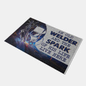 Personalized Doormat, An Old Welder And His Spark Deurmat (Schuin)